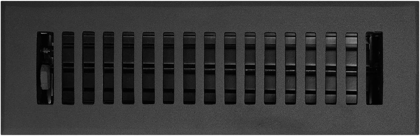 Registers, Grilles & Vents - Madelyn Carter Contemporary Vent Cover, Solid Cast Aluminum Interior, Controls Air Flow, 2 x 10 inches (Overall Face: 3.75 x 11.5 inches), Matte Black