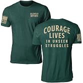 Til Valhalla Project Unseen Struggles Graphic T-Shirt for Men | Men&rsquo;s Apparel, Mental Health Awareness, Gifts for Men, American Flag Graphic Tee for Men, Patriotic Shirts, Veteran Owned