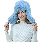 Lina & Lily Women's Winter Trapper Hat Long Pile Faux Fur Fluffy