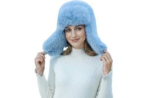 Lina & Lily Women's Winter Trapper Hat Long Pile Faux Fur Fluffy