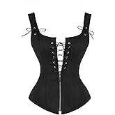 Zhitunemi Corsets for Womens Halloween Costumes: Overbust Plus Size Corset Top - Renaissance Fairs for Historical Reenactors