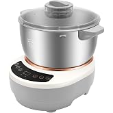 5.3QT 304 Stainless Steel Electric Dough Maker, Dough Stand Mixer Machine with 140-170 RPM,Built-in Microcomputer Timer,Digital Screeny, Automatic Kneading Machine for Bakery (Silver)