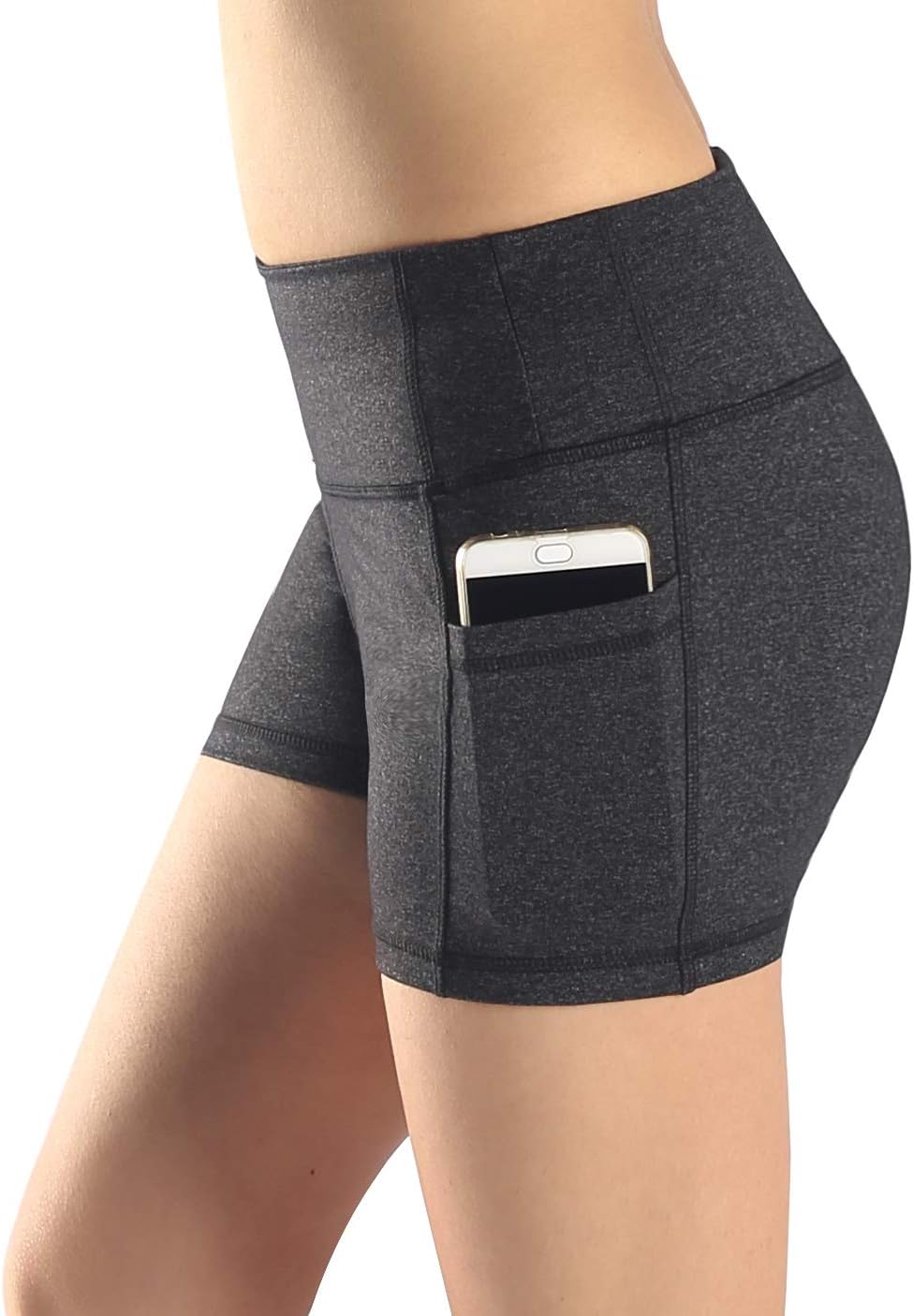 Women's Active Fitness Yoga Running Exercise Workout Shorts Side Pocket