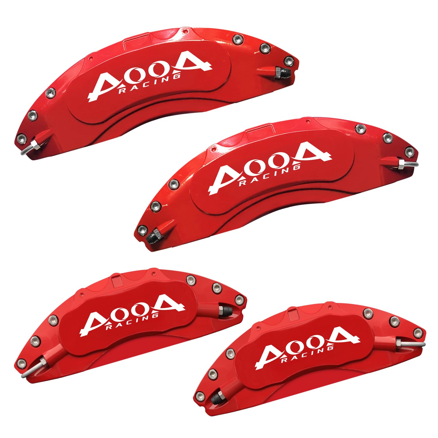 Photo 1 of AOOA Aluminum Red Brake Caliper Covers with White Character fits Dodge Durango SXT/GT/R/T 2021-2025 and Jeep Grand Cherokee 2017-2021 (Set of 4)
