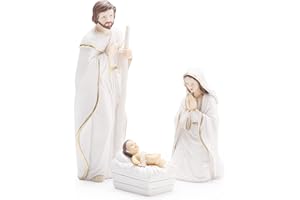 CHUANGLI Nativity Sets for Christmas Decoration, Sculpted Hand-Painted Nativity Figures Nativity Scene Holiday Decoration, Christmas Manger Nativity Gifts for Family Friends