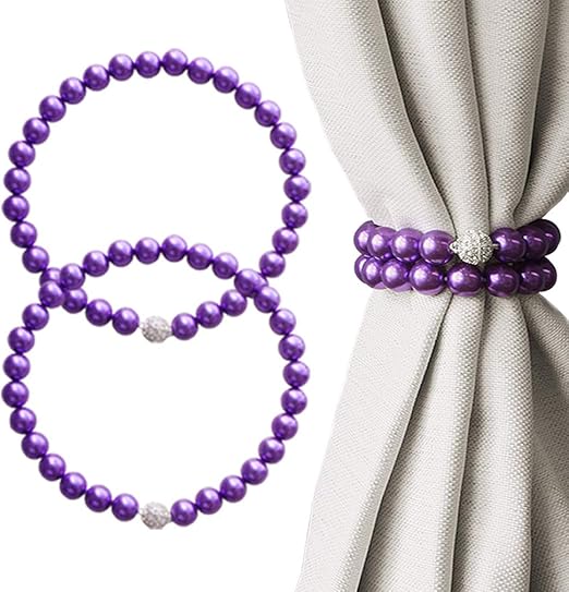 Amazon Com Valea Home Magnetic Curtain Tiebacks Decorative Pearl