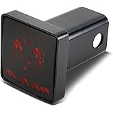 Bully CR-007D Black Finish ABS Plastic Universal Fit Truck Dodge RAM Logo LED Brake Light Hitch Cover Fits 2" Hitch Receivers for Trucks from Chevy (Chevrolet), Ford, Toyota, GMC, Dodge RAM, Jeep