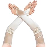 Gaoin Fingerless Long Glove 1920s Satin Stretchy Elbow Length Opera Party Gloves