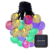 [ Upgraded 40 LEDs] B-right 26ft 40LED Solar RGB Crystal Ball String Lights, Waterproof Outdoor Fairy Globe String Light for Garden, Patio, Lawn, Christmas Party Decoration