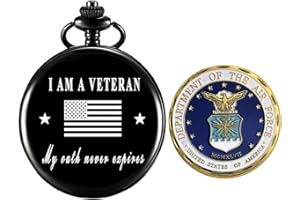 Jofanvin Gifts for Veterans,Pocket Watch for Veterans with Military ChanllengCoin,Best Veterans Day Gifts