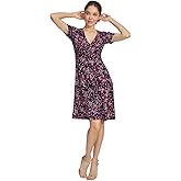 Tommy Hilfiger Womens Ruched Short Sleeve V-Neck A-line Mini Dress