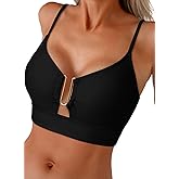 Herseas Push Up Bikini Tops for Women U-Wire Cutout Swimsuit Summer Beach Bathing Suit Tops Only
