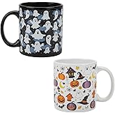 Bioworld Halloween Ghosts & Scary Icons 2-Pack 16 Oz Ceramic Mugs