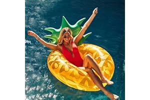 HANMUN Giant Inflatable Pineapple Pool Float - Floaties for Adults Swim Inner Tube Fruit Pool Float Swimming Ring Pool Float Inner Tube Outdoor Beach Party Play Pool Water Fun Toy for Adults
