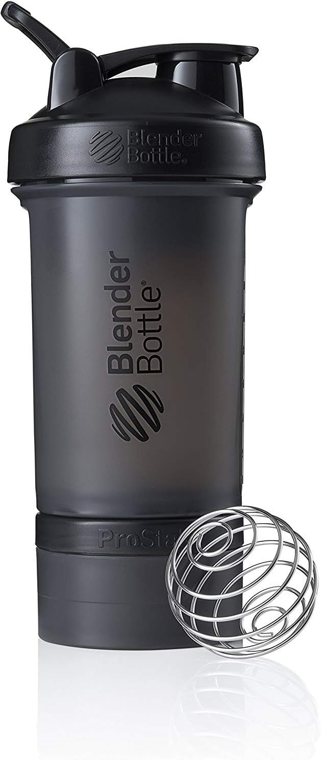 BlenderBottle ProStak Shaker per proteine 650 ml, Nero, 450 ml Amazon