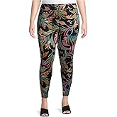 Tropical Black Plus Size Mid Rise Jegging - 1X