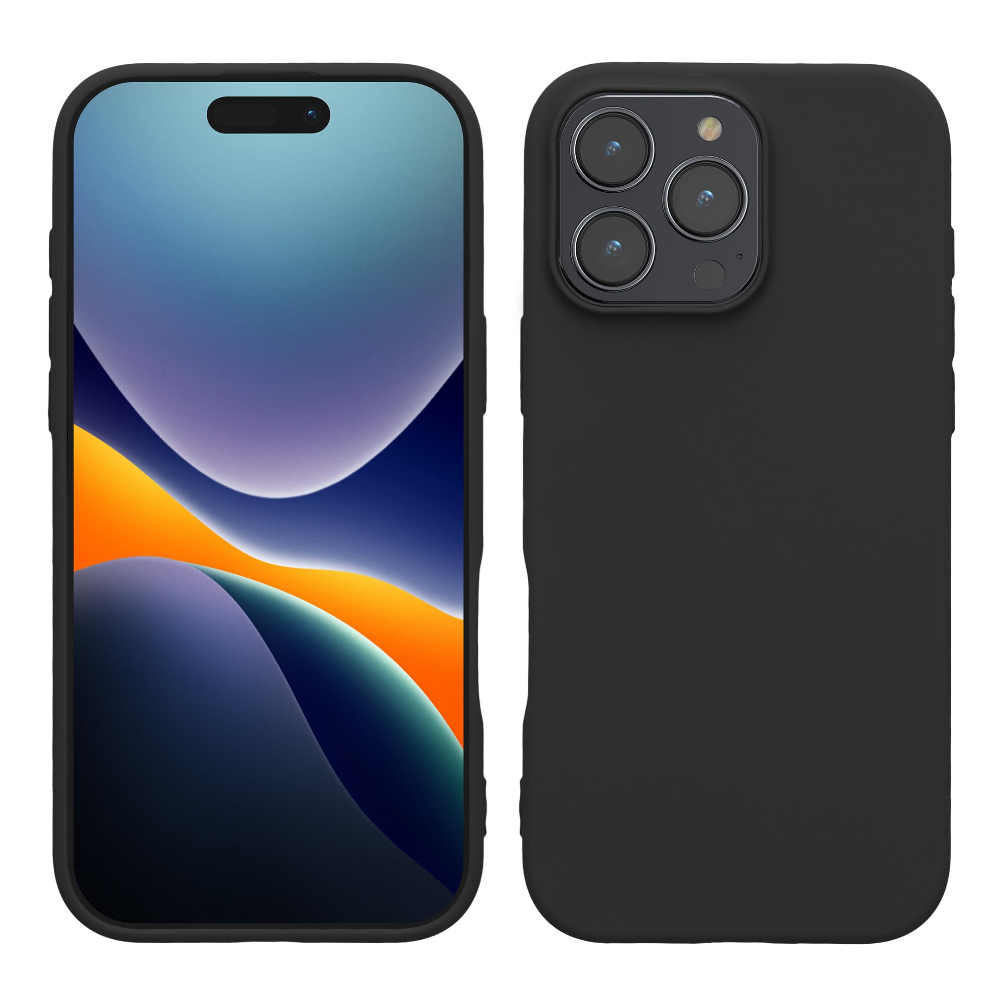 kwmobile Case for Apple iPhone 16 Pro Max Case - Soft Cover - Shockproof TPU Material - Wireless Charging - Black Matte