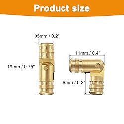 uxcell 20Pcs Invisible Barrel Hinges, 5x19mm Brass