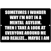 Rogue River Tactical Sometimes I Wonder Funny Sarcastic Metal Tin Sign Wall Decor Man Cave Bar Office Garage Shop Home Decor Room