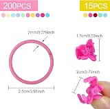 Hanyousheng 200Pcs Multicolor Elastic Hair Bands 15Pcs Mini Hair Clips view 2