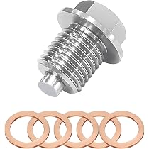 thumbnail image 2 of M12x1.5 / M14x1.5 Magnetic Oil Drain Plug Oil Drain Sump Nut Aviation Aluminum With Washer Gasket Oil Drain Bolt Car Accessories 2 of 12