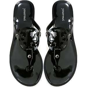 Vxtyioep Flat Sandals for Women Dressy Flip Flop Sandals Summer Beach Thong Sandals Non-Slip Comfortable Slide