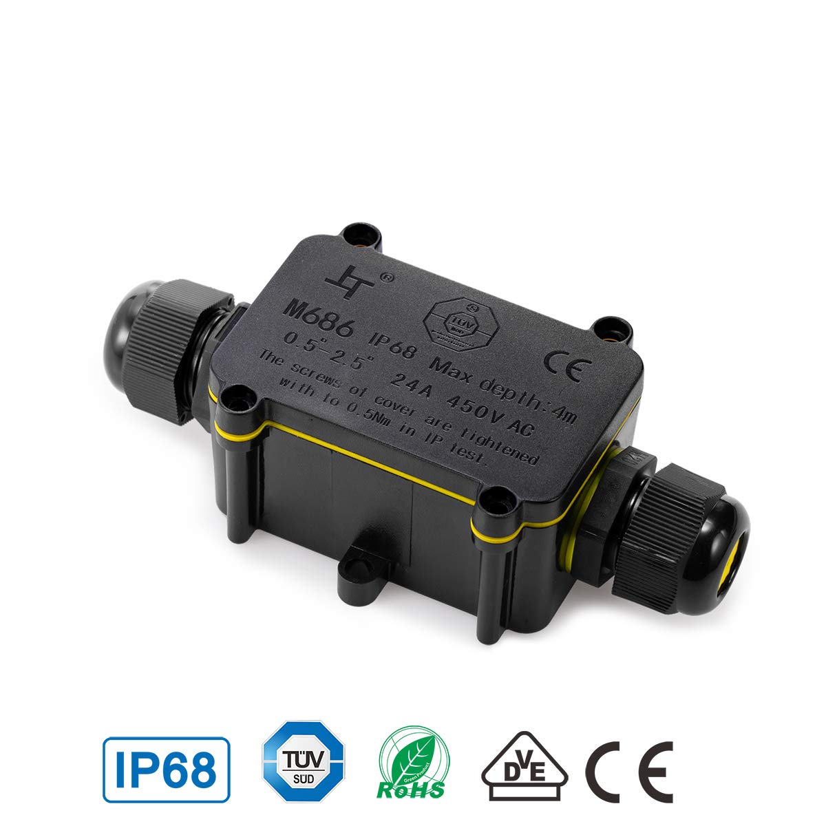 50 Pressacavi Impermeabili PG7 Bianchi - Per Cavi &Oslash;3-6.5mm, Nylon, Passacavi Regolabili