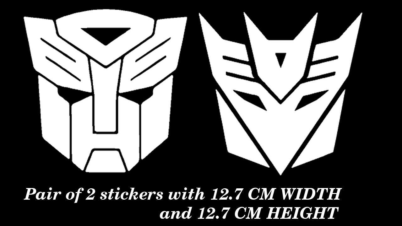 Simple N Sober Transformers Autobots And Decepticon Logo White Radium Sticker Amazon In Car Motorbike