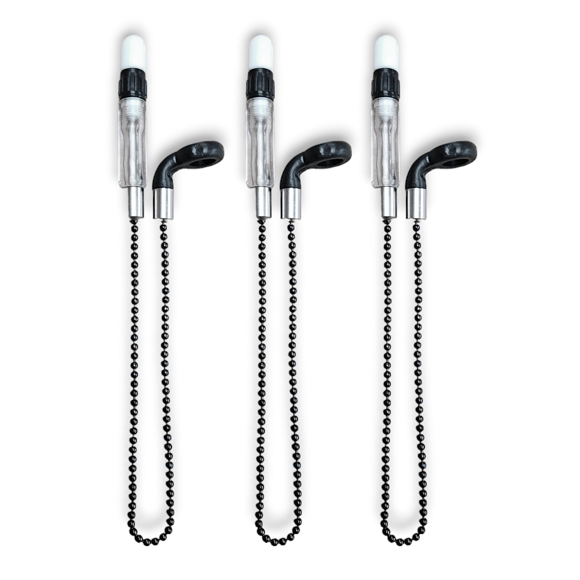 TJR Tackle 3 GTO Bobbins Bite Indicators Carp fishing Tackle for Bite Alarms and bank sticks From (CLEAR/WHITE TOP)