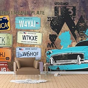 Wall Murals for Bedroom Vintage Bar Theme Removable Wallpaper Peel and Stick Wall Stickers - 66x96 inches