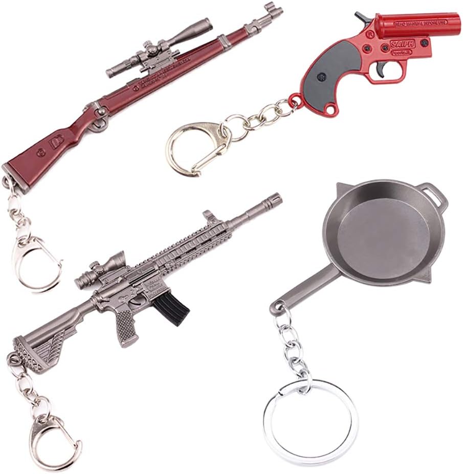 4 pack PUBG Keychain games verisimilitude model pendant metal zinc alloy souvenir