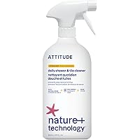 ATTITUDE Shower & Tile Cleaner, EWG Verified, Plant-Based & Vegan Bathroom Spray, Removes Soap Scum & Grime, Made in Canada, 