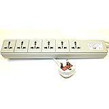 VCT WPS-UK  220 - 240 Volt Universal Power Strip Surge Protector with 6 Universal Outlets 13A Max. 3250W with UK Plug