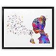 Dignovel Studios 8X10 Unframed Girl Blowing Dandelion of Music Notes Music Lover Studio Imagination Watercolor Art Print Poster Wall Art Nursery Kids Office Home Decor DN612