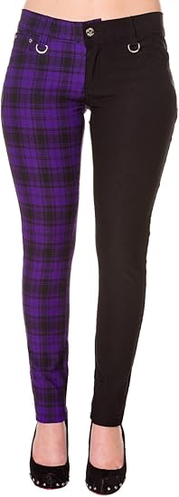 half tartan half black jeans