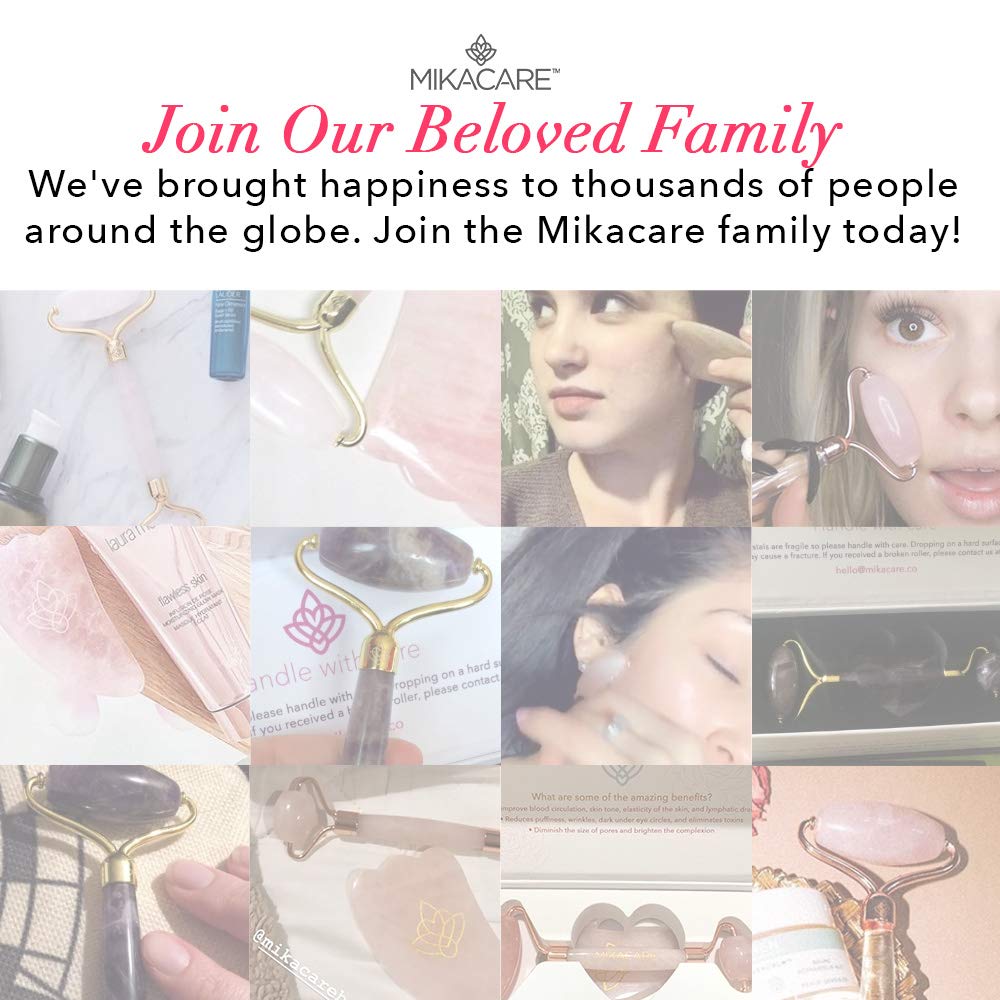 Jade Roller - Rose Quartz Roller and Gua Sha set - Anti Aging Facial Roller - Face Massager - Real Rose Quartz Scraping Tool for Slimming, Firming, Removes Wrinkles : Beauty