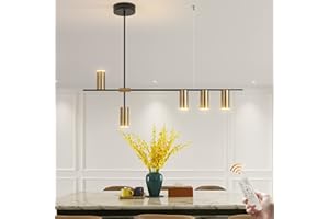 Siittoo Pendant Light Fixtures, Dimmable Modern LED Chandelier Lighting with Spotlights, Adjustable Linear Hanging Pendant Li