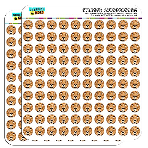 Portrait of a Male Lion 1/2" (0.5") Planner Calendar Scrapbooking Crafting Stickers - Clear