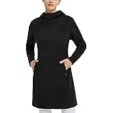 baleaf Women's Fleece Sweatshirt Dress Thermal Long Winter Fall Tunic Dresses Outfits with Pocket Hooded Pullover