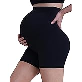 Sunzel Maternity Yoga Shorts Over The Belly 5” Pregnancy High Waisted Workout Running Athletic Gym Biker Shorts