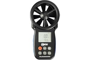 HIATSU Professional Handheld Anemometer - Digital Wind Speed Meter with Temperature - Air Flow Meter & Wind Gauge for HVAC, Shooting & Drone Use