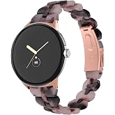 Chofit Compatible with Google Pixel Watch 5 4 3 41MM/Pixel watch 2 1 Bands Women, Stylish Resin Bracelet Replacement Bands Adjustable Wristband