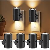 TSEXES LED Night Lights Plug into Wall,Dimmable Plug in Night Light, Dusk to Dawn, 0-200LM Bright Nightlight Auto-On/Off, 3000K Night Lights for Bedroom Hallway Stairway, 4 Pack