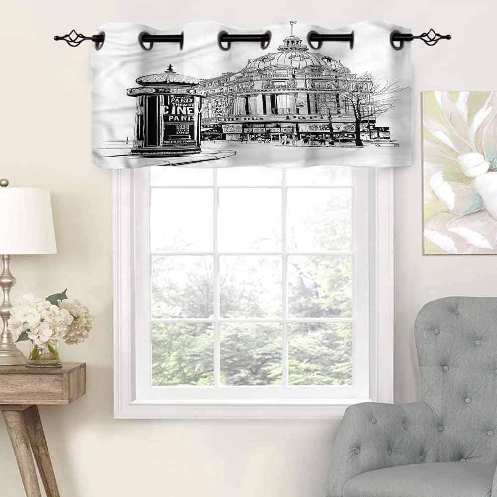 Hiiiman Vorhänge mit Ösen, kurze Vorhänge, Volant, Grand Boulevard