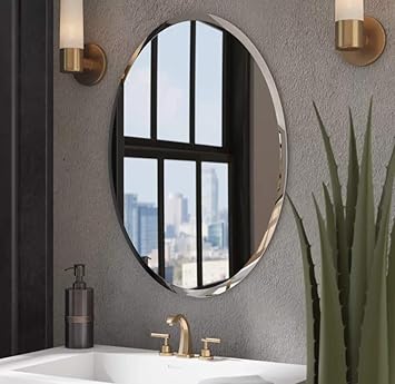 Buy Quality Glass Decorative Frameless Oval Mirror Mirror For