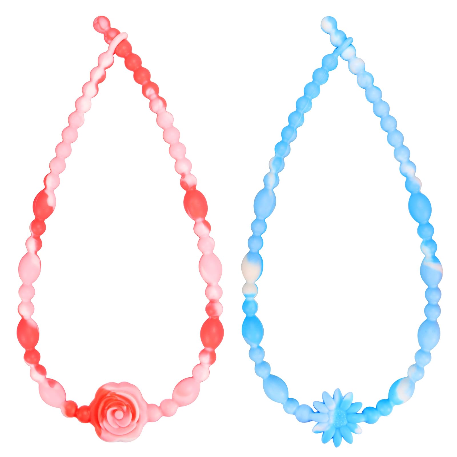 Photo 1 of Teething Necklace for Baby, One-Piece Safety Design for Toddler, Chew Necklaces for Sensory Kids Adults with Autism, ADHD, Fidget, Biting, Anxiety - Flower Chew Jewelry Toys for Teething Relief