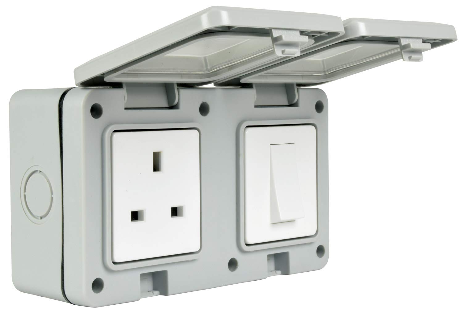 Mercury | Weatherproof Mains OUtdoor Single Switch and Socket