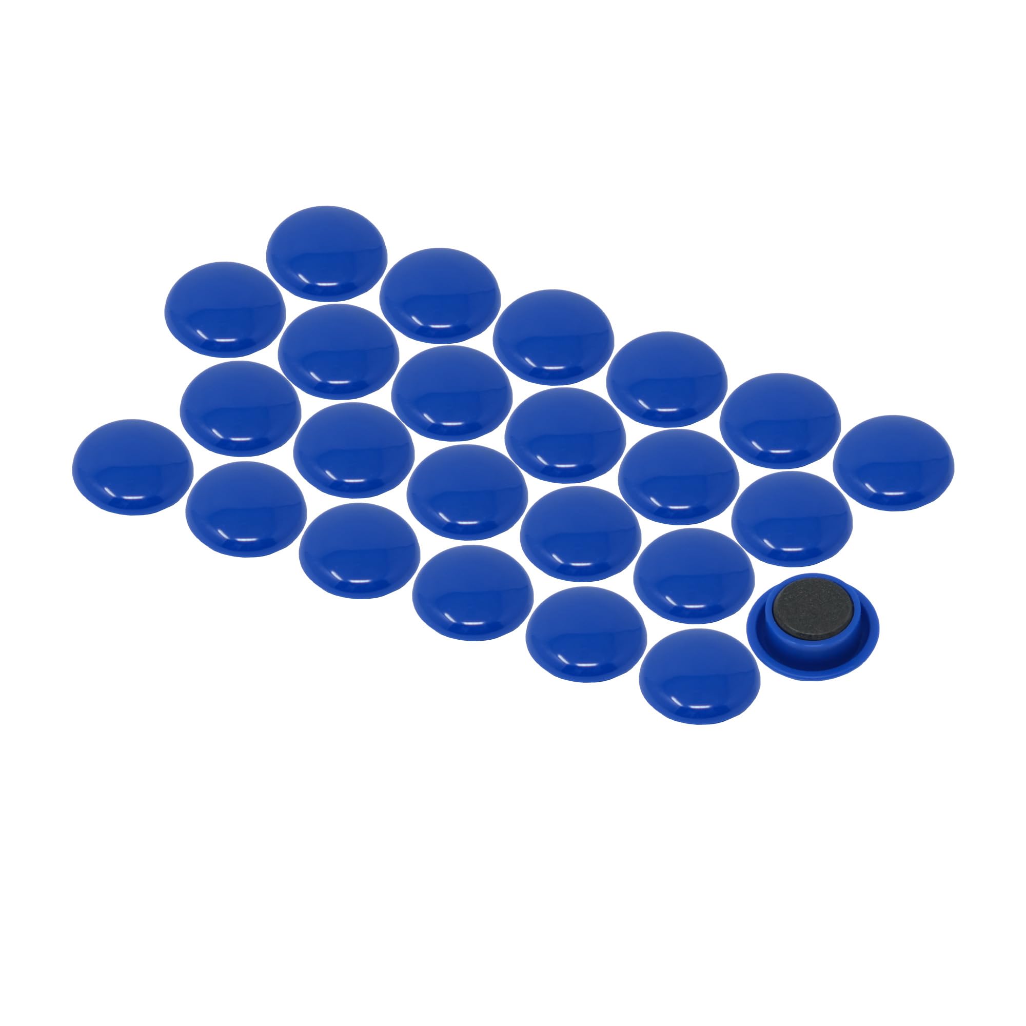 Large Blue Planning Office Magnets for Fridge, Whiteboard, Noticeboard, Filing Cabinet - 40mm dia x 8mm high - Pack of 12