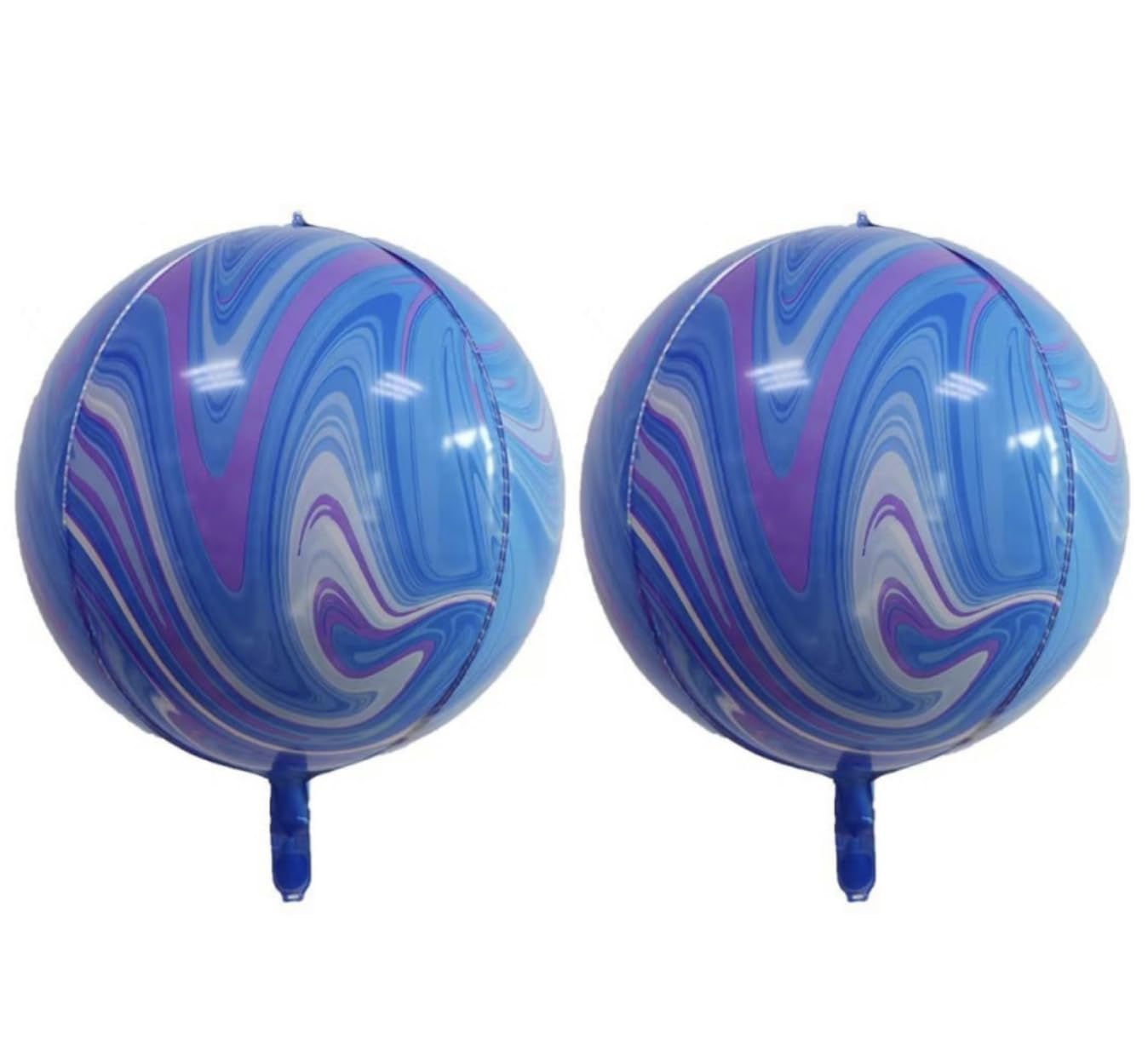 Blue Purple 4D Marble Sphere Foil Balloon, 55cm (2 pack)