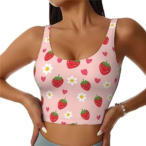SVEFDOC Women Comfy U-Shaped Back Yoga Bra Crop Vest Activewear